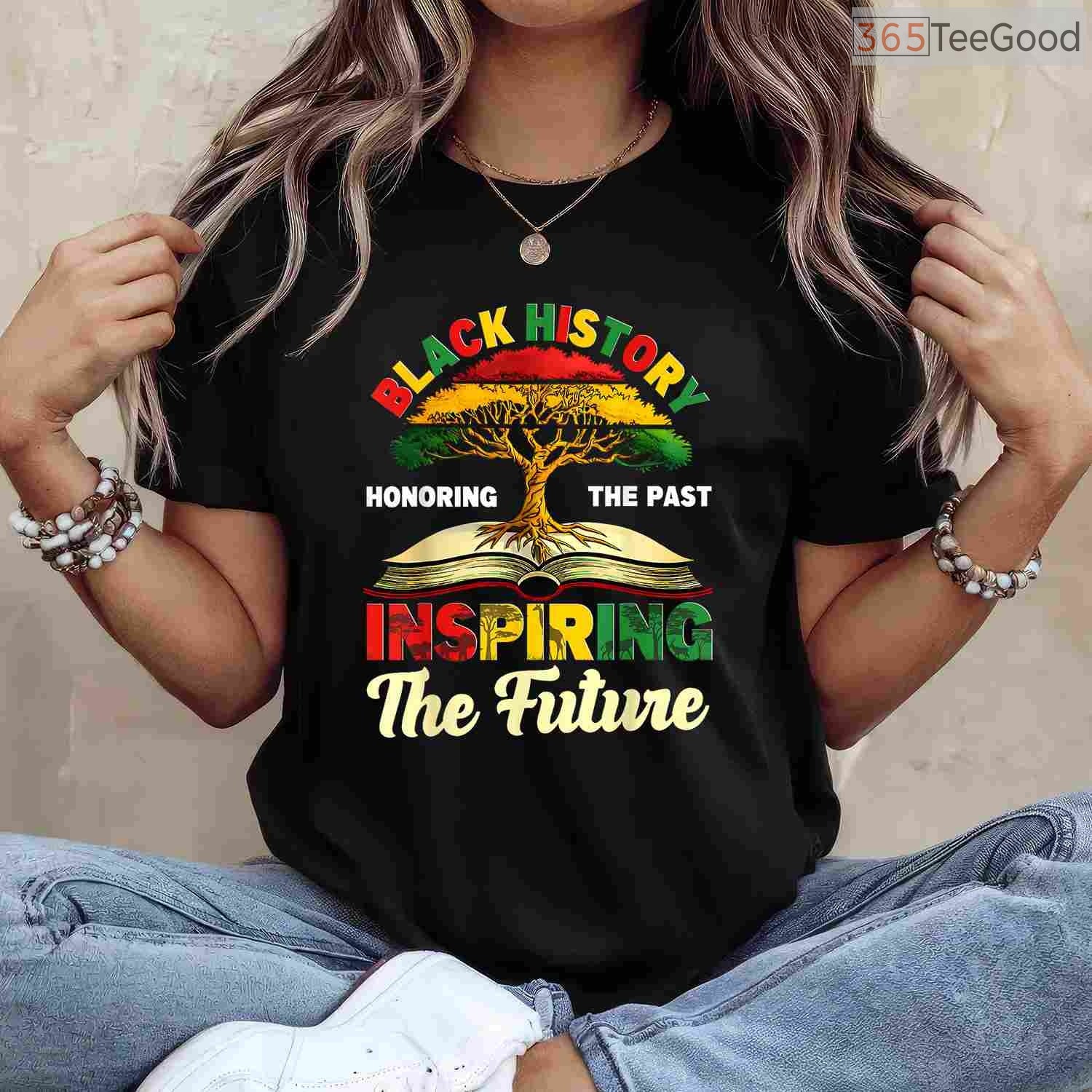 Inspiring The Future T-Shirt Honoring The Past African Roots Black History Month Shirt