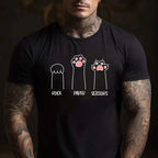 Introvert Cat Funny Rock Paper Scissors Paw Gift Tee T-Shirt Adults Unisex