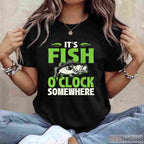 It's Fish O'clock Somewhere Funny Fishing Shirt - Humorous Gift for Lake Days