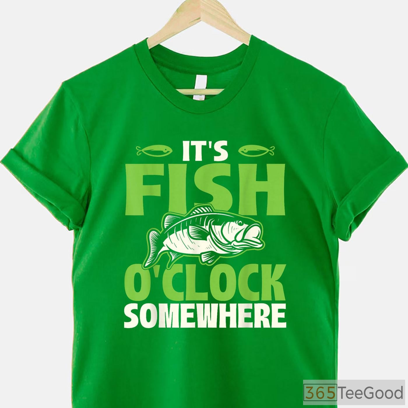 It's Fish O'clock Somewhere Funny Fishing Shirt - Humorous Gift for Lake Days