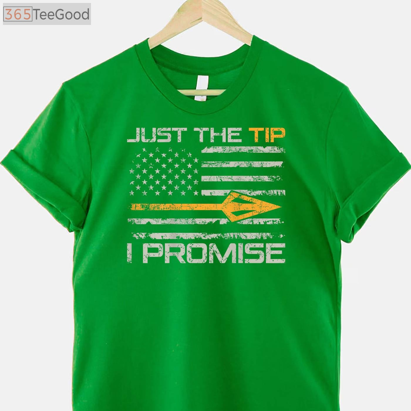Just The Tip I Promise Hunting Shirt, Funny Bowhunting Camo Joke Tee