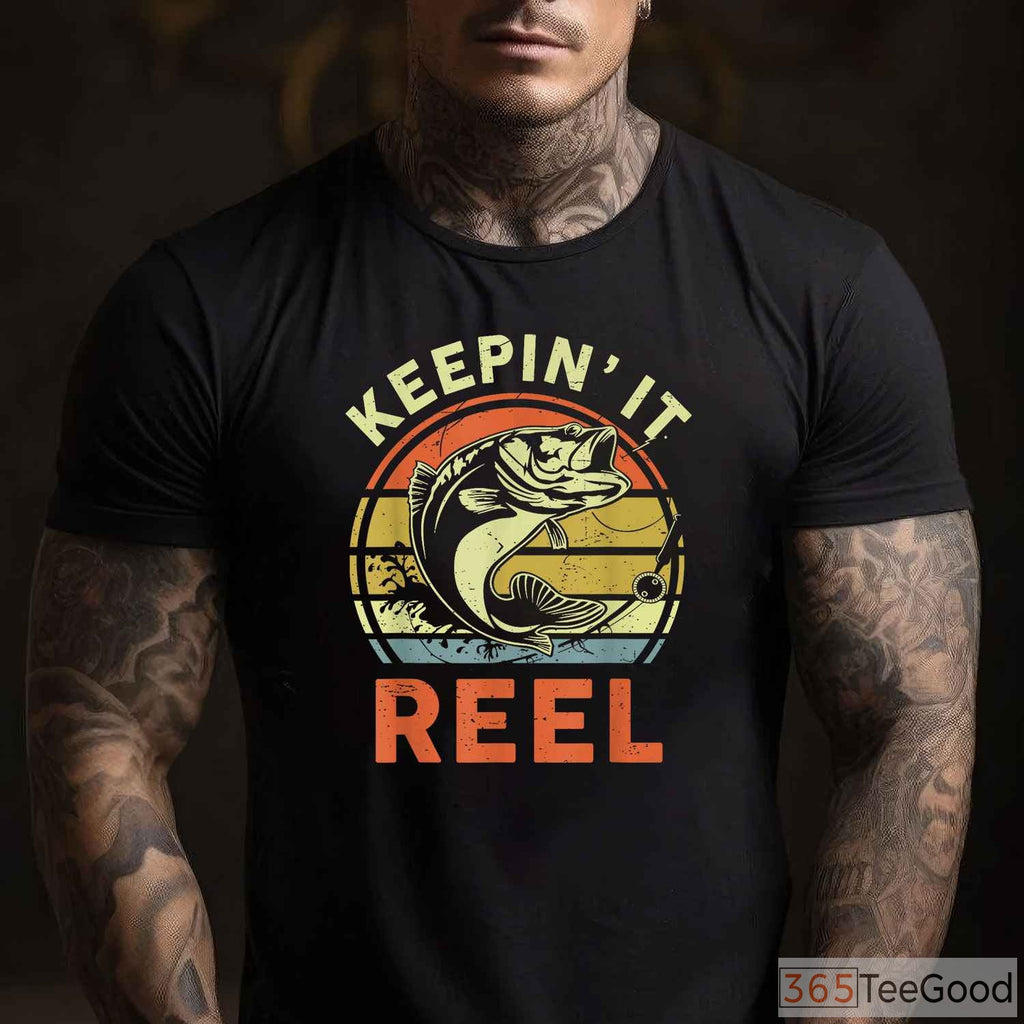 Keeping It Reel Bass Fishing Shirt, Cool Papa Fishing Gift for Dads