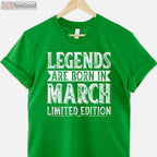 Legends Are Born In March Graphic T-Shirt - Unique Birthday Gift for Men and Women