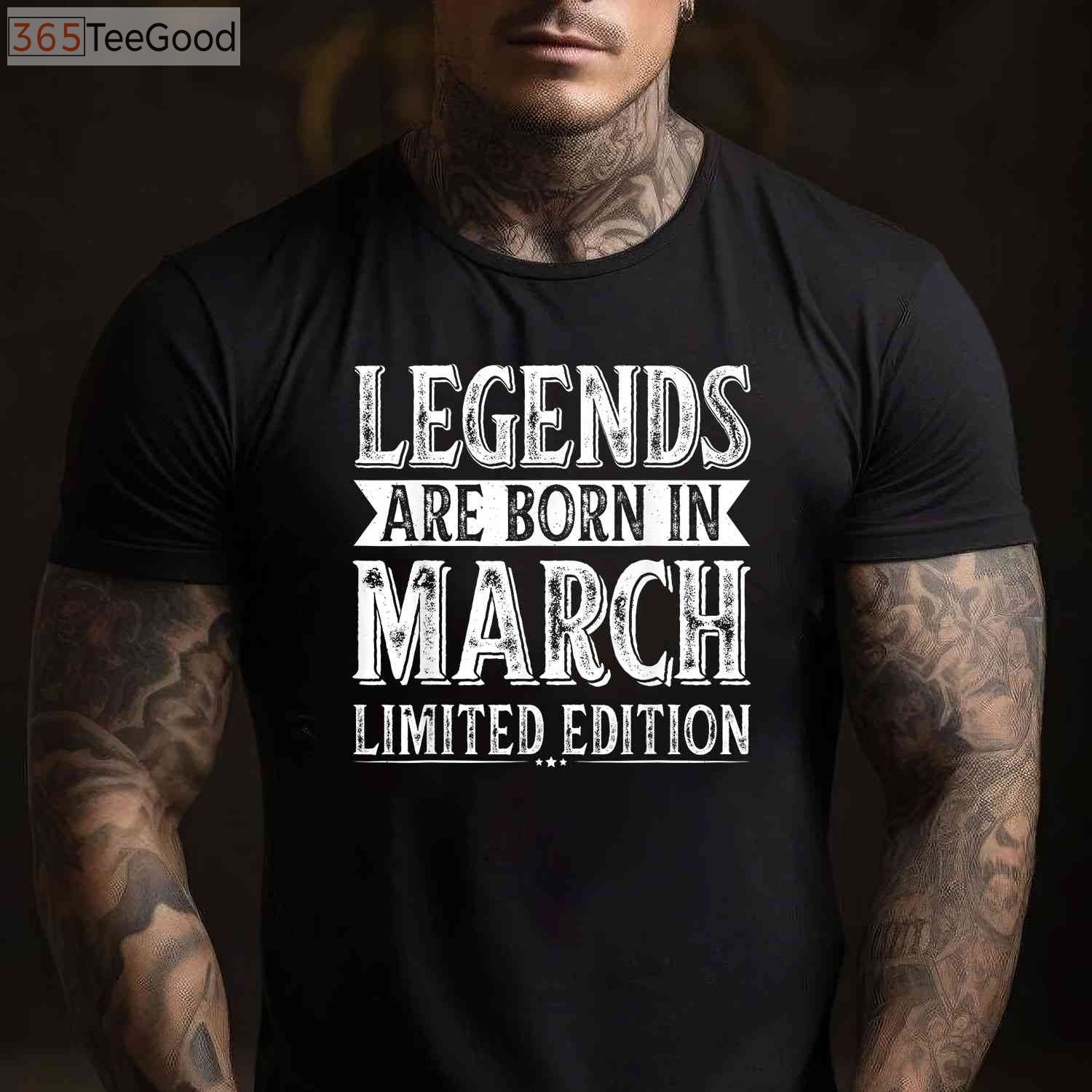 Legends Are Born In March Graphic T-Shirt - Unique Birthday Gift for Men and Women