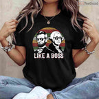 Like A Boss Presidents Day T-Shirt Funny Washington Lincoln Sunglasses Shirt for Men Women