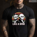 Like A Boss Presidents Day T-Shirt Funny Washington Lincoln Sunglasses Shirt for Men Women