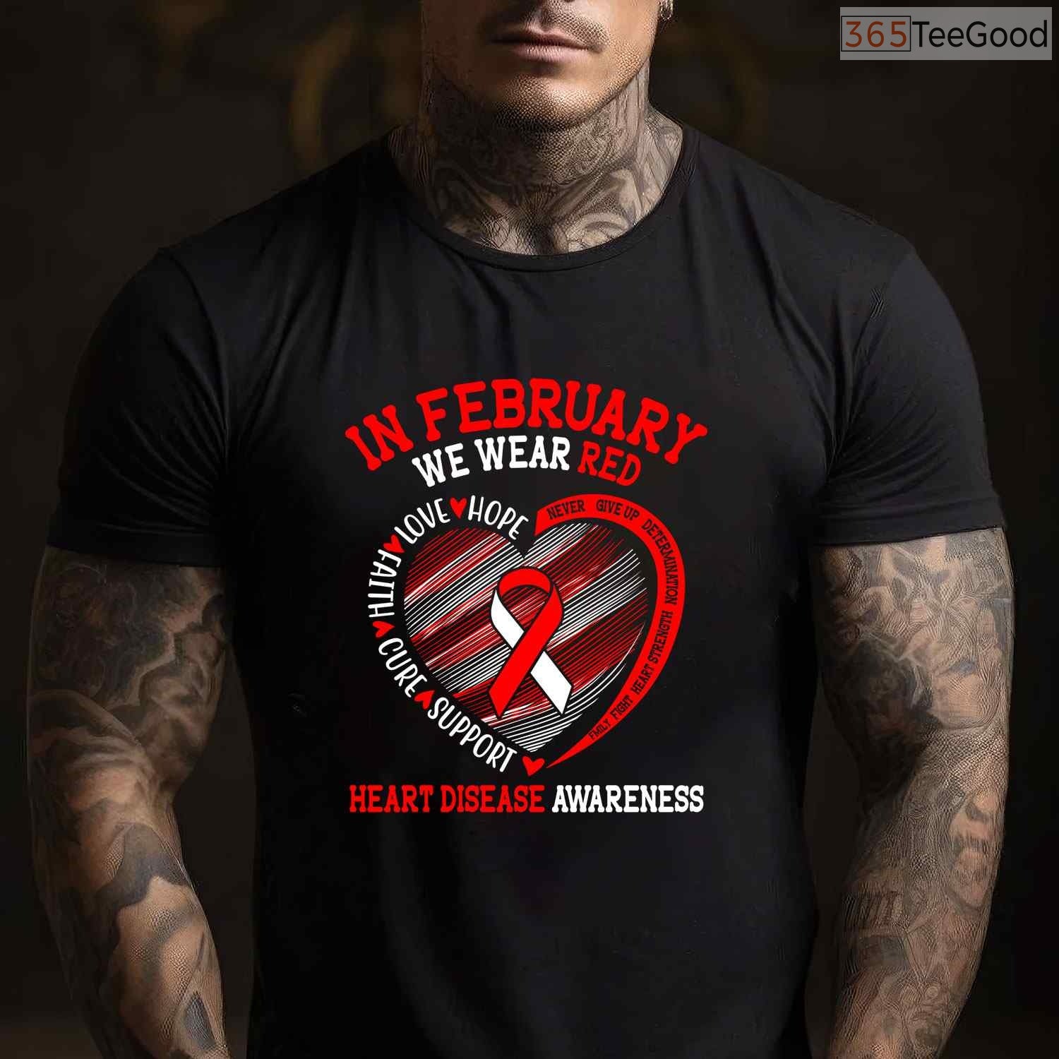 Long Sleeve Heart Disease Awareness Shirt – In February We Wear Red T-Shirt