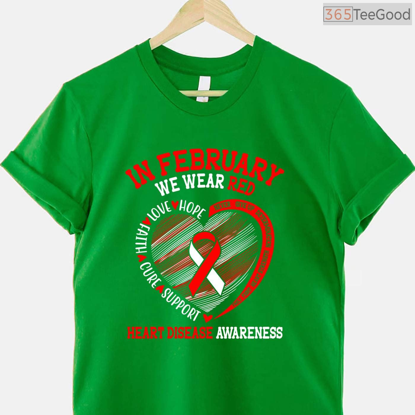 Long Sleeve Heart Disease Awareness Shirt – In February We Wear Red T-Shirt