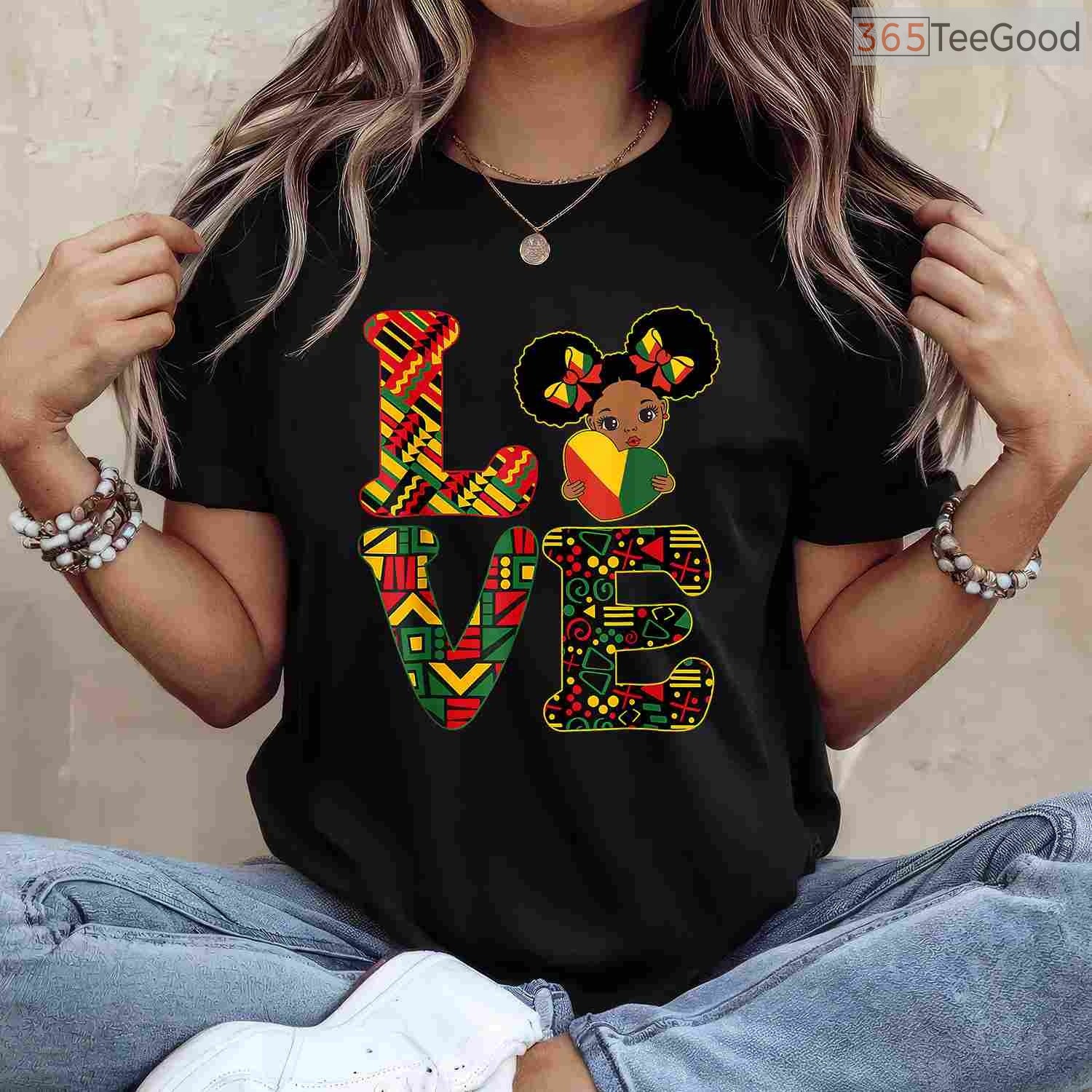 Love Black History Month T-Shirt for Strong African Toddler Girls Melanin Princess Shirt