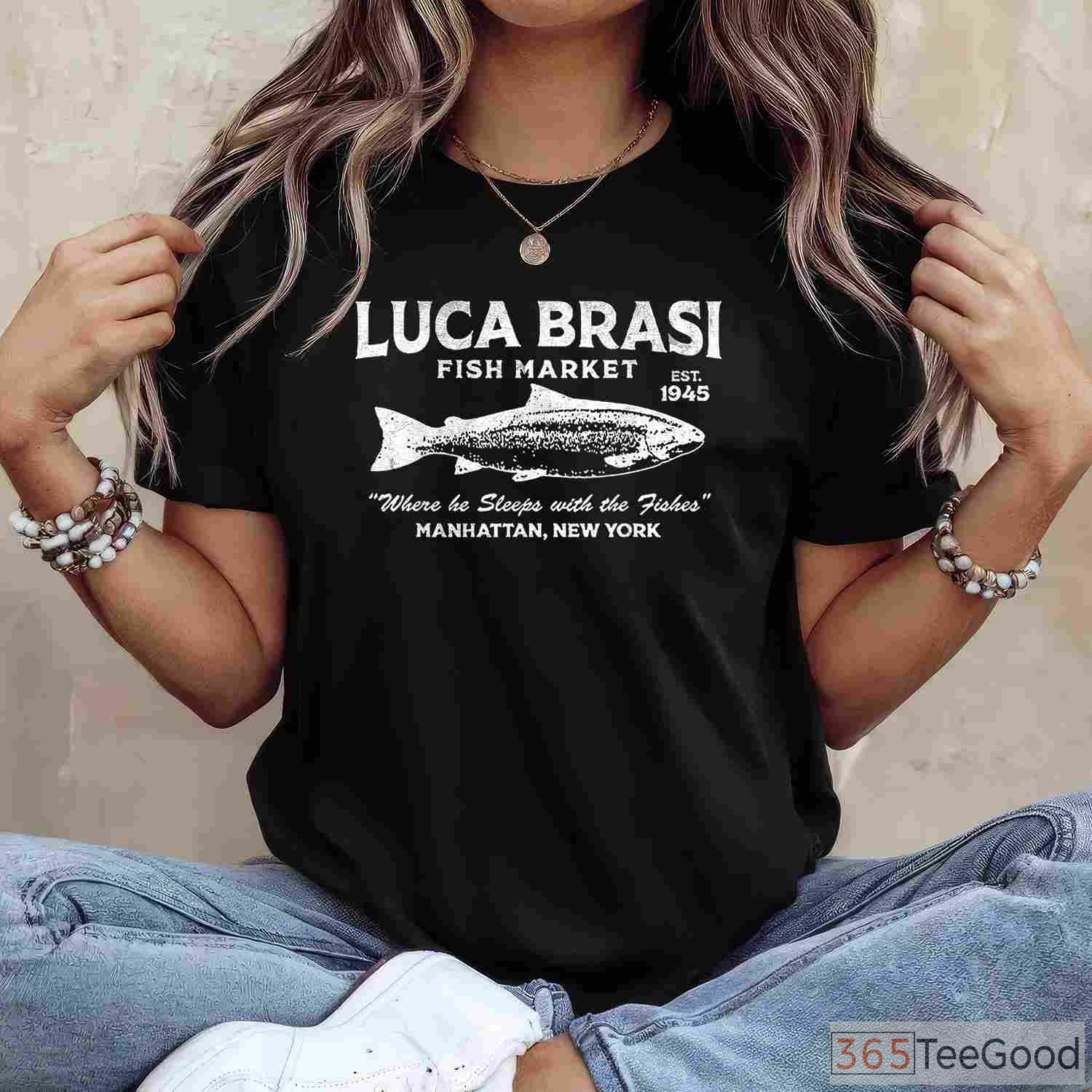 Luca Brasi Fish Market Retro Fishing Shirt - Vintage Mafia Movie Inspired Angler Tee