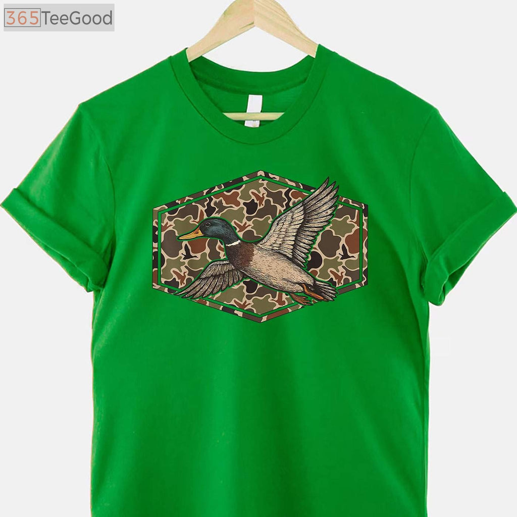 Mallard Duck Camouflage Hunting Shirt, Seasonal Waterfowl Hunter Graphic Tee