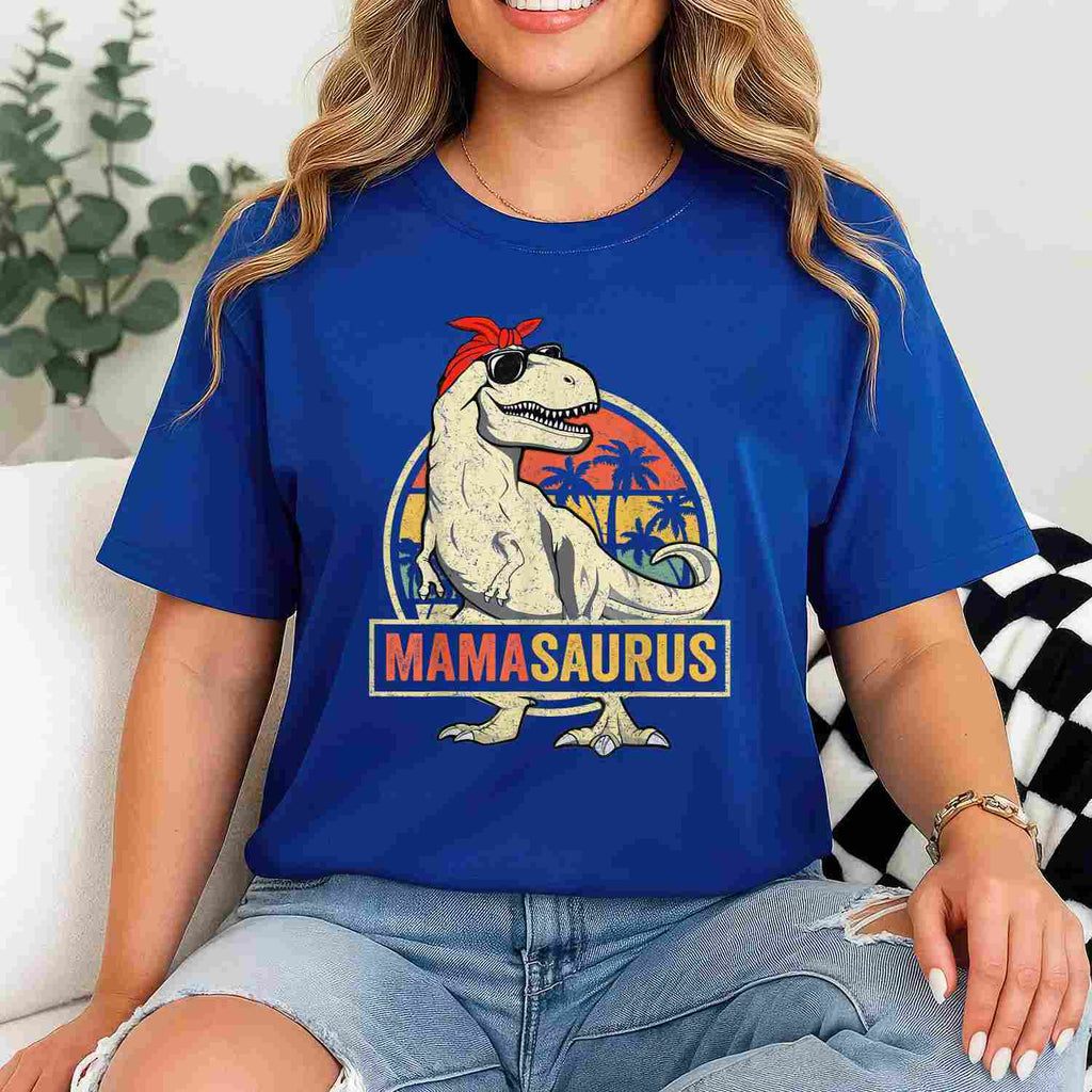 Mamasaurus T-Rex Dinosaur Funny Mom Mommy T-Shirt Tee for Women Unisex Adults