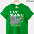 Map of American Black Massacres History T-Shirt Educational Awareness Black History Month Shirt