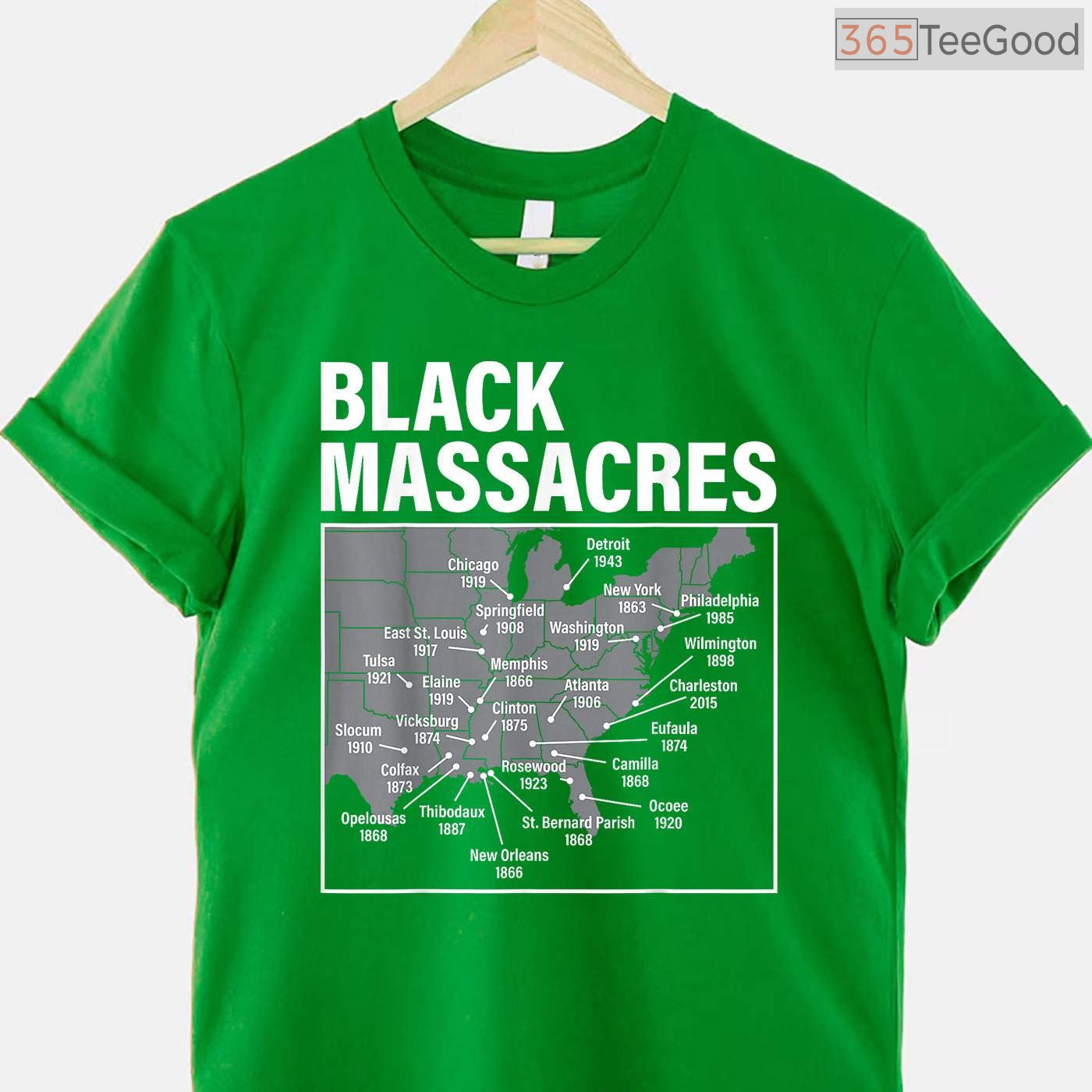 Map of American Black Massacres History T-Shirt Educational Awareness Black History Month Shirt