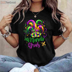 Mardi Gras Shirt for Women Men Kids, Beads Mask Feathers Hat Carnival T-Shirt