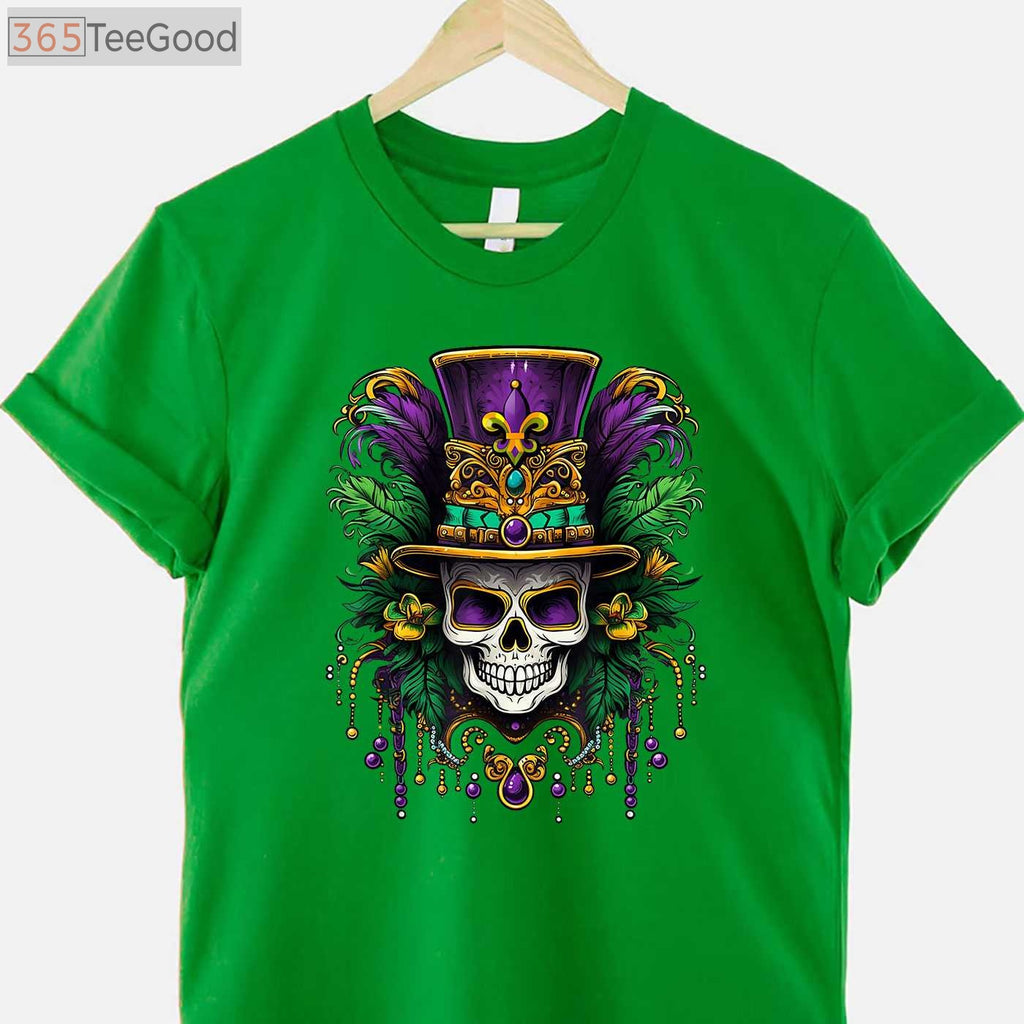 Mardi Gras Sugar Skull Costume T-Shirt, Carnival New Orleans Trip Party Tee