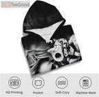 Men’s Skull Graphic 3D Hoodie – Gothic 3D Print Pullover Sweatshirt
