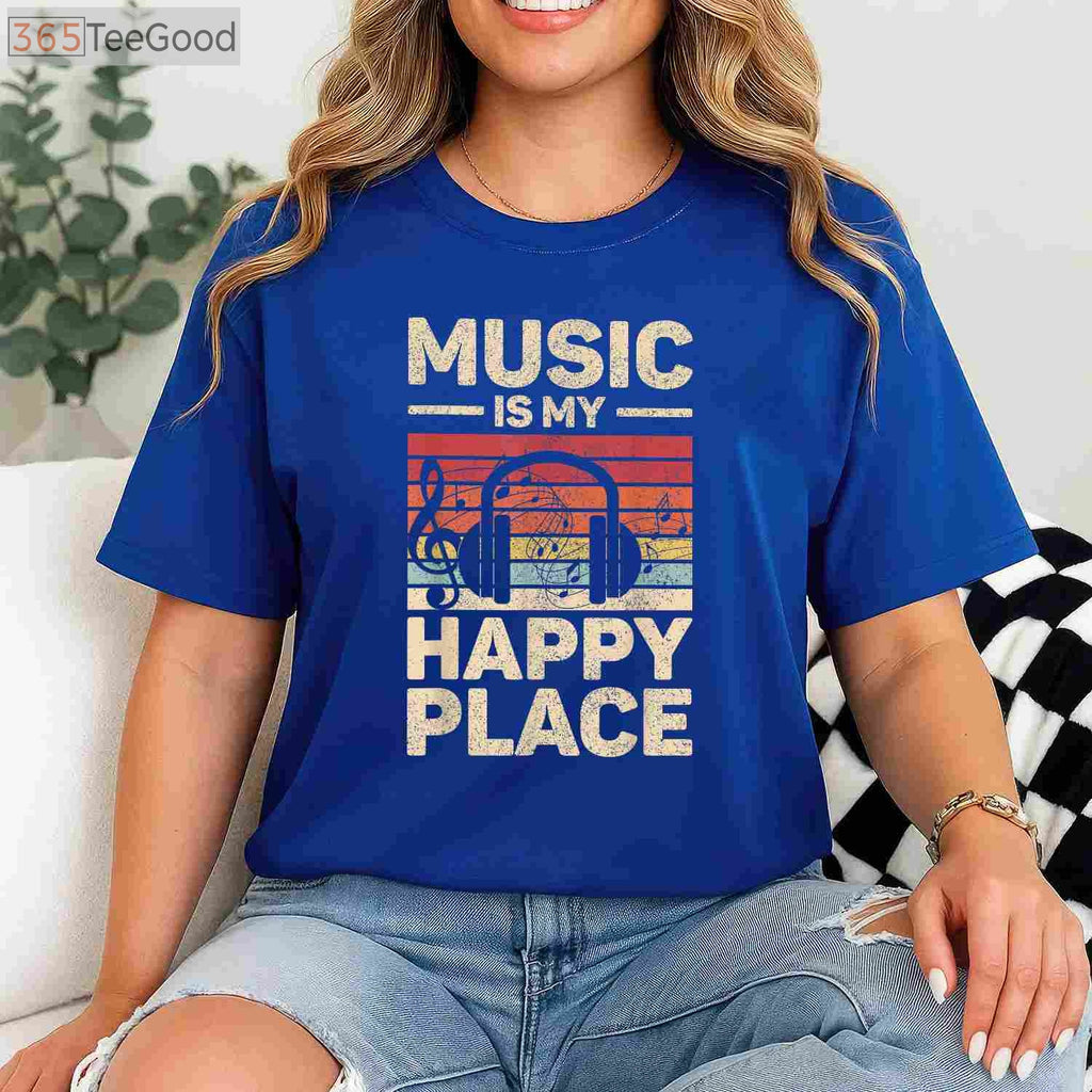 Music Is My Happy Place T-Shirt - EDM DJ & Musician Festival Outfit