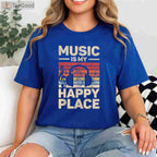 Music Is My Happy Place T-Shirt - EDM DJ & Musician Festival Outfit