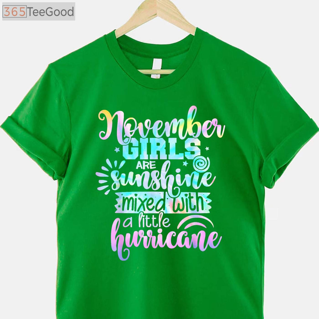 November Girl Sunshine Mixed With Hurricane T-Shirt - Sassy November Birthday Gift