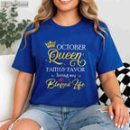 October Queen Birthday T-Shirt - This Queen Was Born In October Royal Apparel