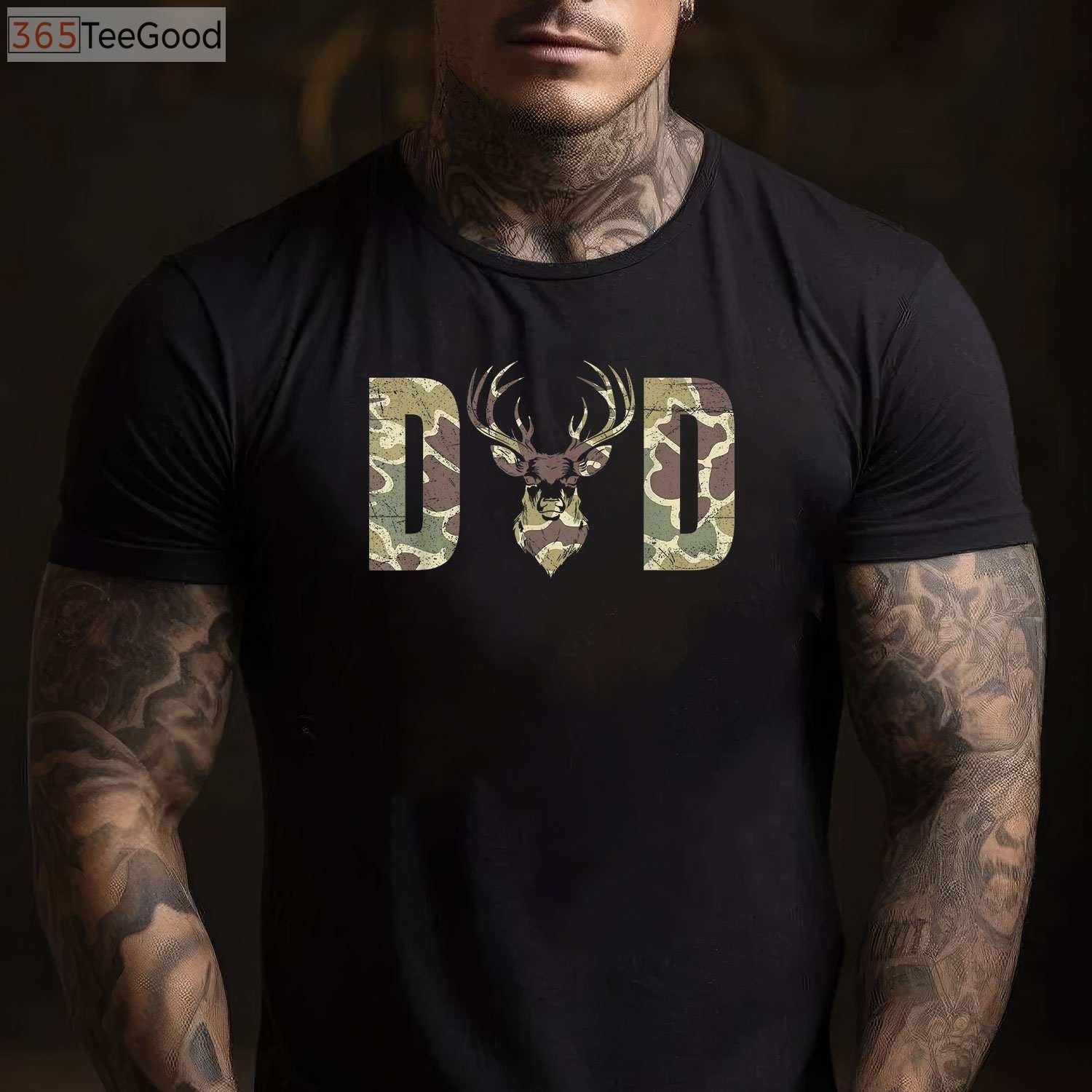 Old School Camo Dad Hunting Shirt, Vintage Pattern Deer Hunter Father's Day Gift