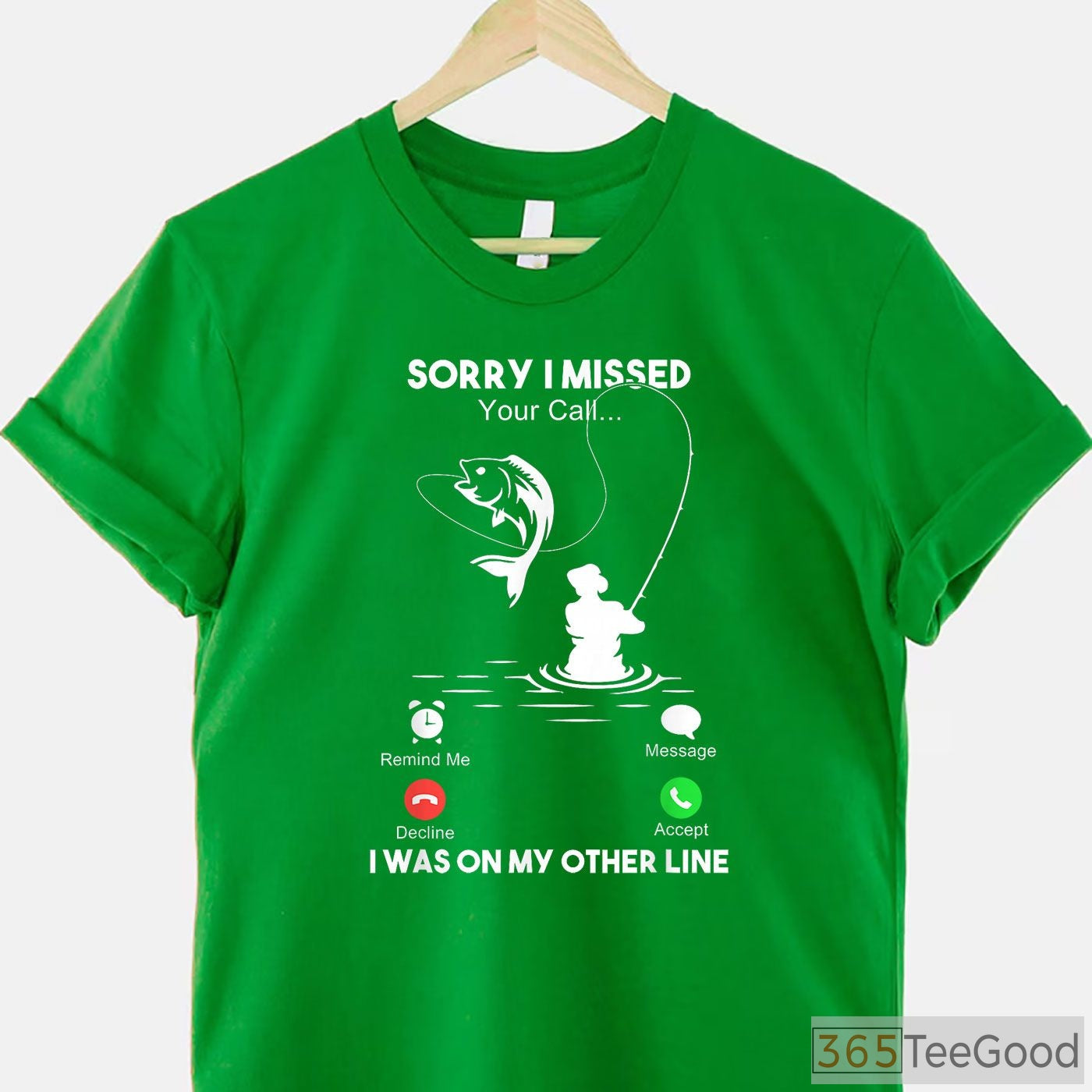 On My Other Line Mens Fishing Shirt - Funny Misplaced Call Angler Tee
