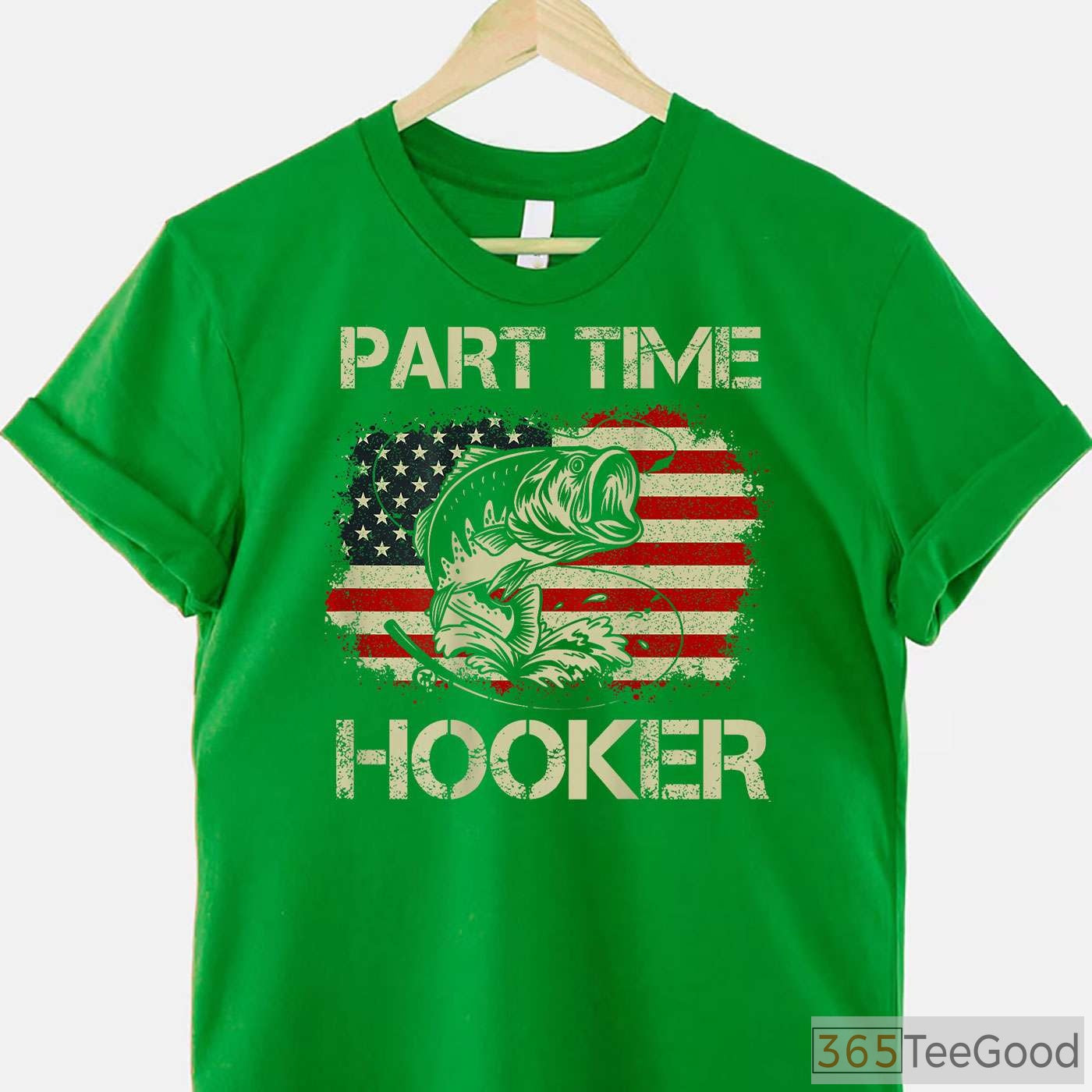Part Time Hooker Funny Fishing T-Shirt - Hilarious Joke Tee for Lake Days