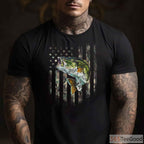 Patriotic American Flag Camo Bass Fishing Shirt - Tactical Outdoorsman Apparel