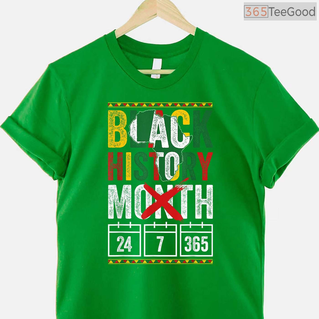 Patriotic African American T-Shirt Red Black Green Flag Pride Black History Month Shirt