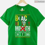 Patriotic African American T-Shirt Red Black Green Flag Pride Black History Month Shirt