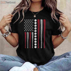 Patriotic Baseball 4th Of July T-Shirt - USA American Flag Sports Tee