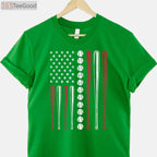 Patriotic Baseball 4th Of July T-Shirt - USA American Flag Sports Tee