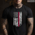 Patriotic US American Flag Heart T-Shirt, USA Pride Red White Blue Valentine Shirt for Country Lover