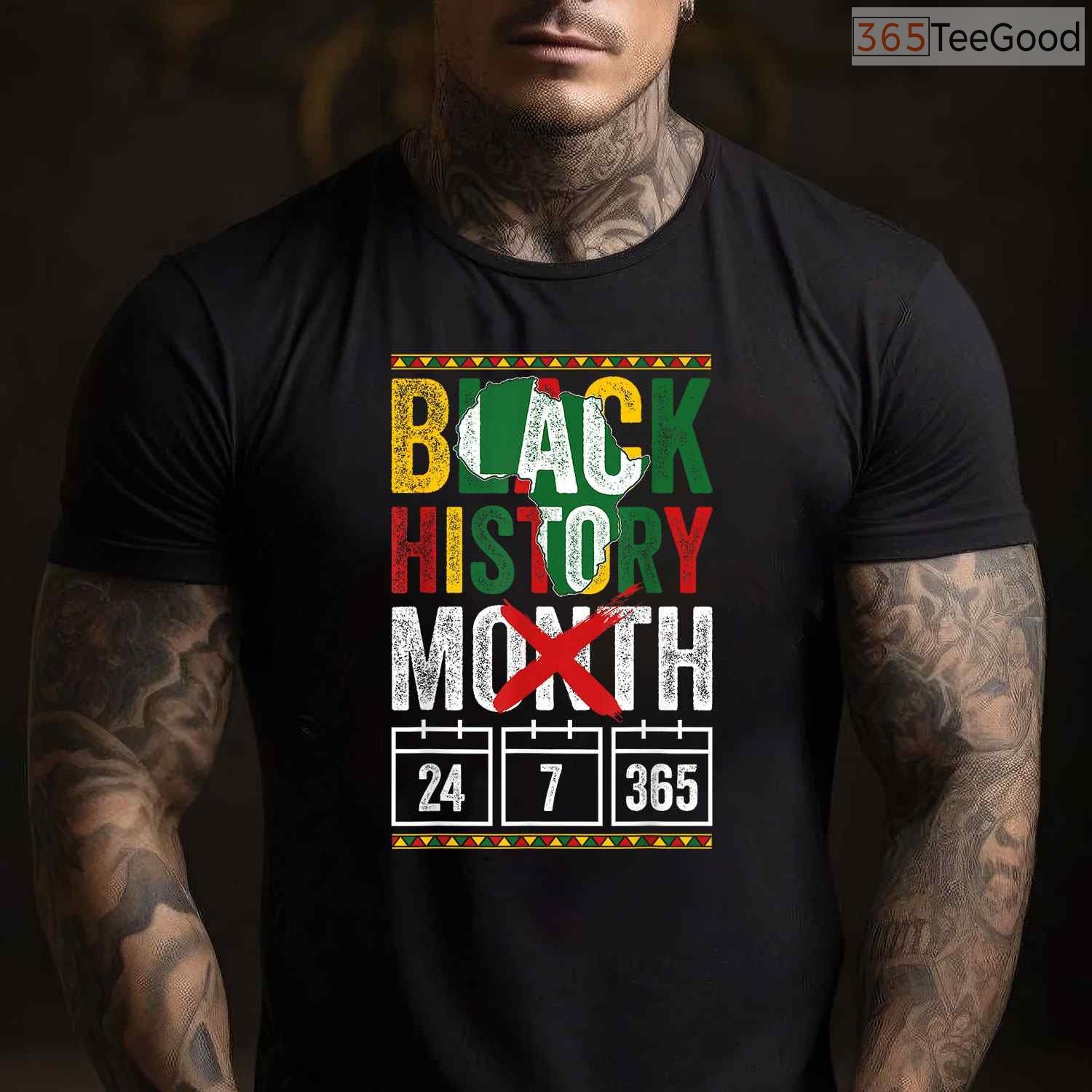 Patriotic African American T-Shirt Red Black Green Flag Pride Black History Month Shirt