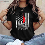 Patriotic Boar Hunting Shirt, American USA Flag Wild Hog Hunter Apparel
