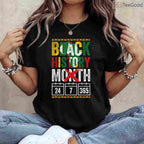 Patriotic African American T-Shirt Red Black Green Flag Pride Black History Month Shirt