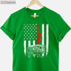 Patriotic Boar Hunting Shirt, American USA Flag Wild Hog Hunter Apparel
