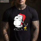 Peanuts Holiday Snoopy Woodstock Antlers T-Shirt - Cute Christmas Santa Tee