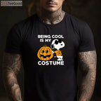 Peanuts Snoopy Cool Halloween Costume T-Shirt - Funny Joe Cool Pumpkin Tee