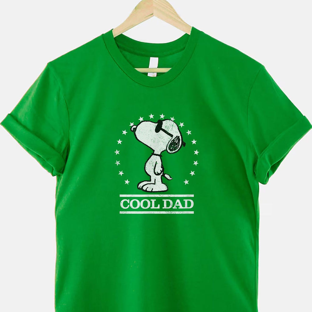 Peanuts Snoopy Cool Dad Gift Tee Classic Cartoon Fathers Day T-Shirt Men Unisex