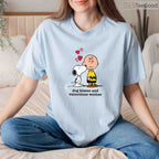 Peanuts Snoopy and Charlie Brown Dog Kisses T-Shirt, Cute Cartoon Valentine Wishes Shirt for Fans