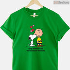 Peanuts Snoopy and Charlie Brown Dog Kisses T-Shirt, Cute Cartoon Valentine Wishes Shirt for Fans