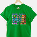 Periodic Table of Dogs Science Tee Funny Dog Lover T-Shirt for Adults Men Women Unisex
