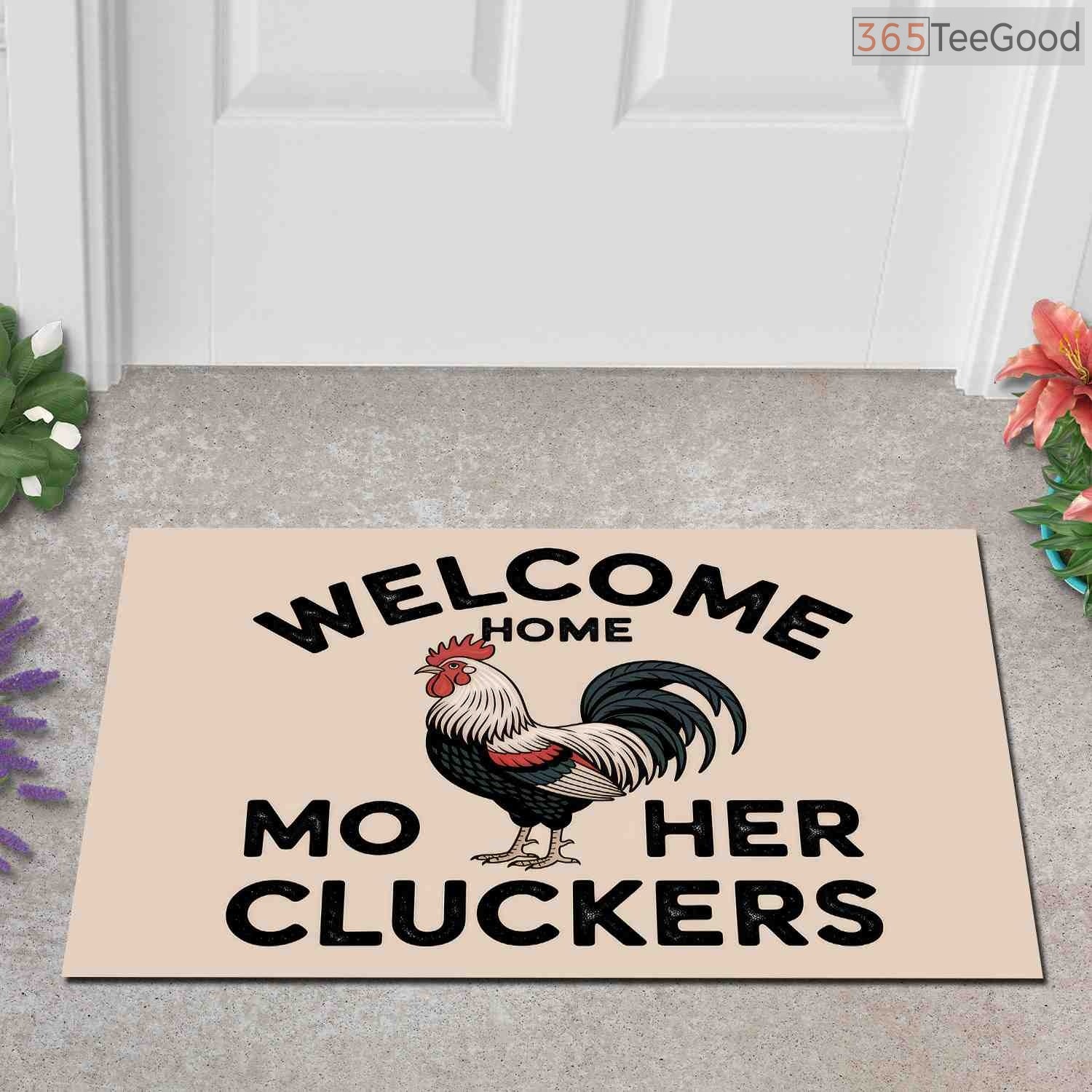 Personalized Funny Rooster Welcome Home Doormat - Rustic Custom Door Decor for Country Living