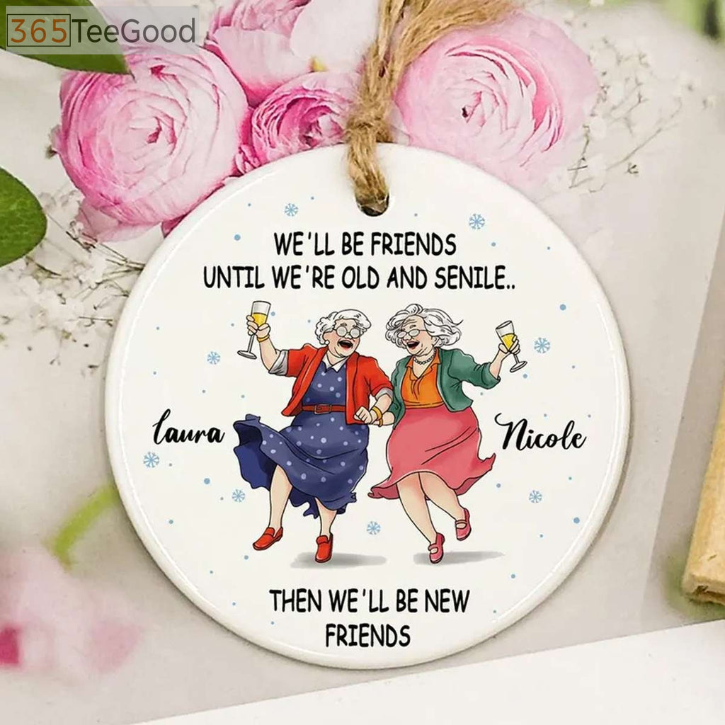 Personalized Best Friend Christmas Ornaments, Besties Friendship Ornament, Custom BFF Gift for Her Holiday Keepsake