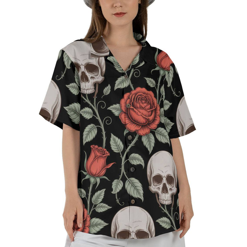 Pineapple and White Hibiscus Floral Seamless Hawaiian Tee Summer Vacation