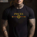 Pisces Zodiac Graphic Tee - February March Astrology Birthday Shirt for Adults