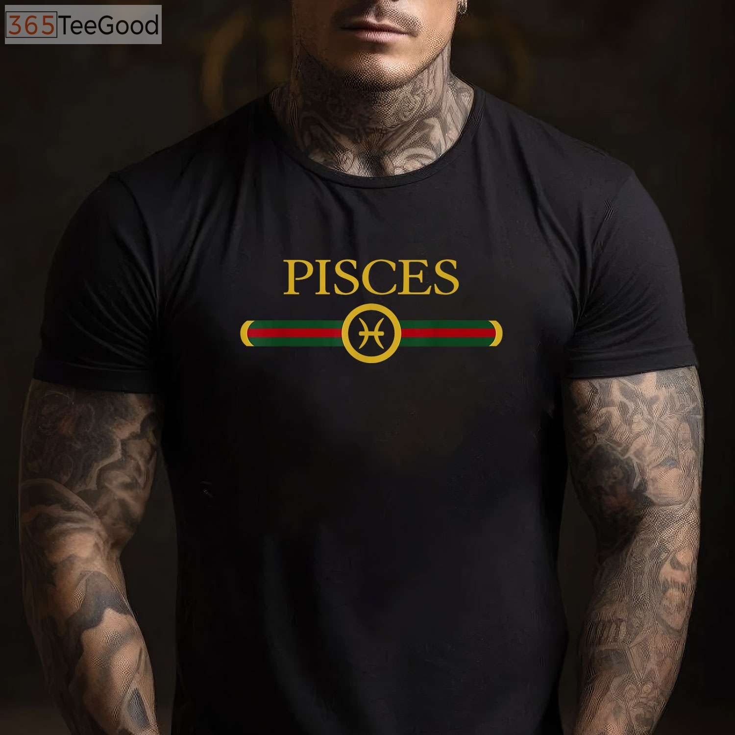 Pisces Zodiac Graphic Tee - February March Astrology Birthday Shirt for Adults