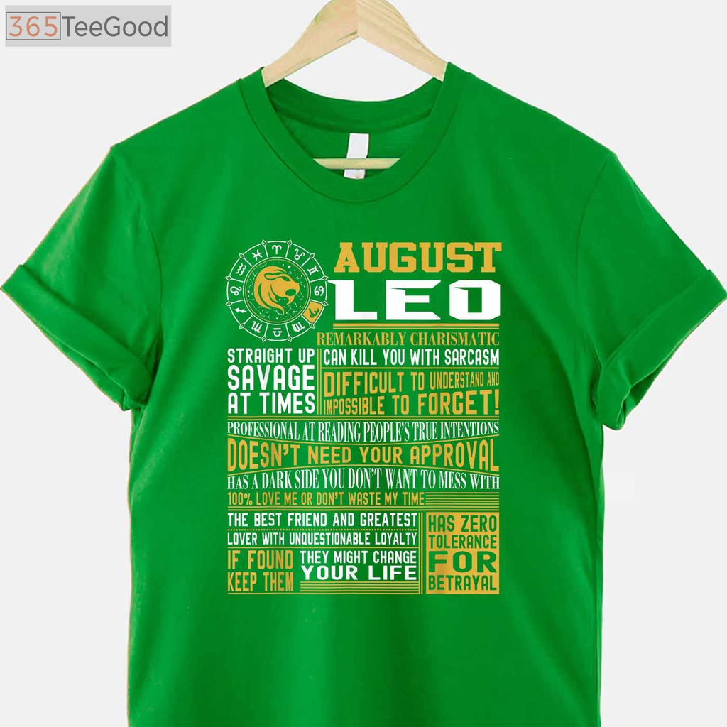 Premium Leo Zodiac Sign Birthday Shirt - Best August Born Horoscope Apparel